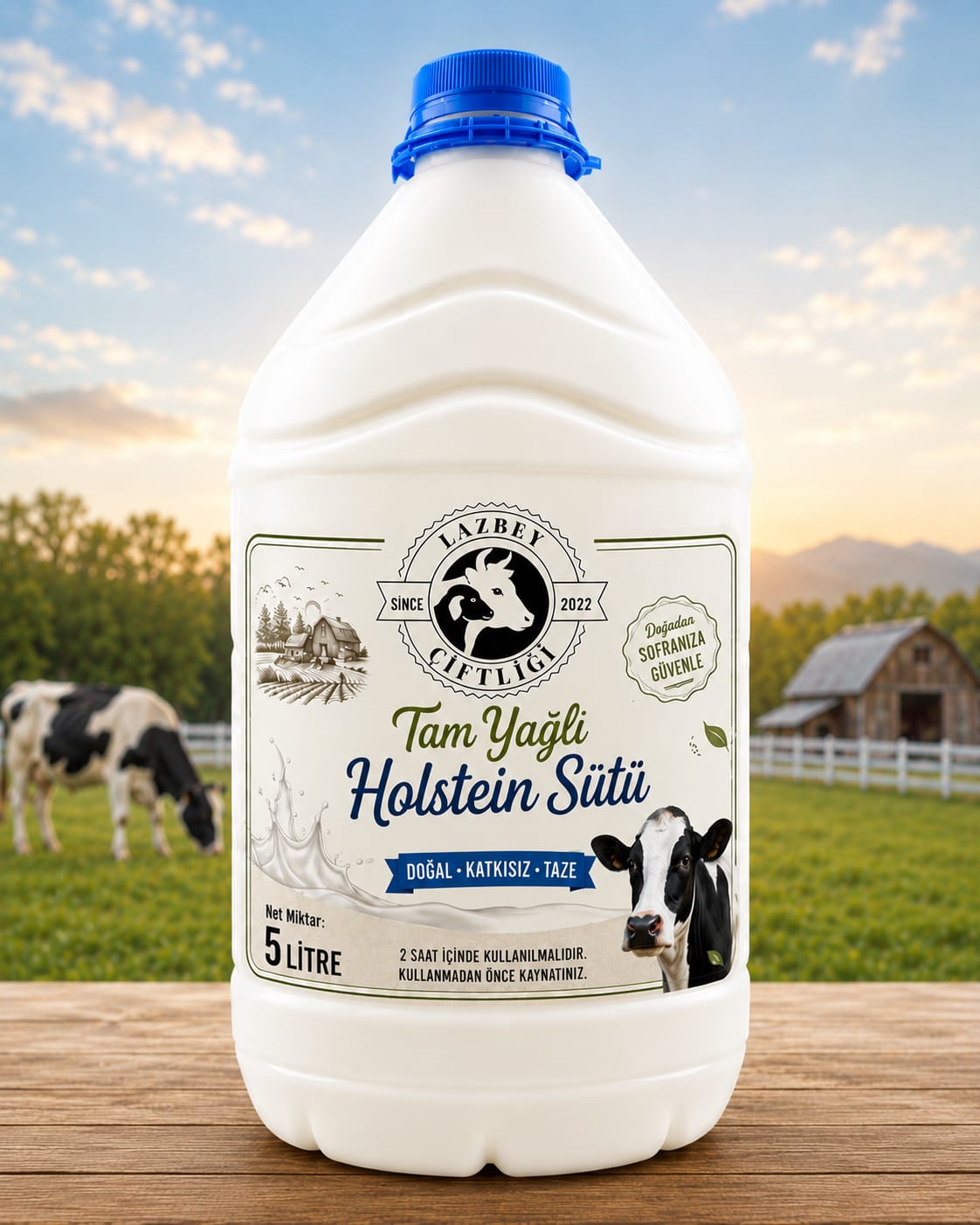 LazBey Çiftliği Holstein sütü 5 litre